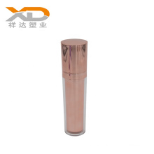 High quality double wall 100ml electroplated rose gold round acrylic cosmetic bottle for body lotion customized